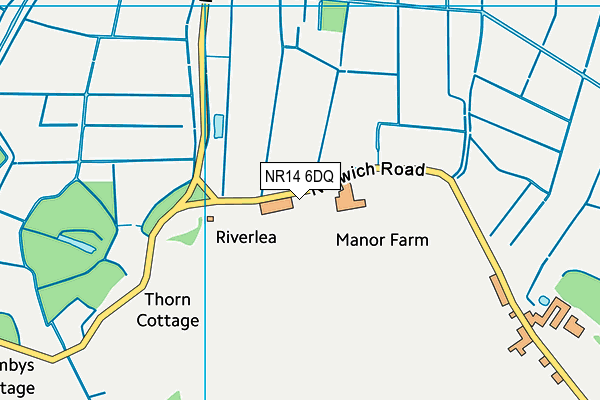 NR14 6DQ map - OS VectorMap District (Ordnance Survey) NR14 6DQ map - OS VectorMap District (Ordnance Survey)