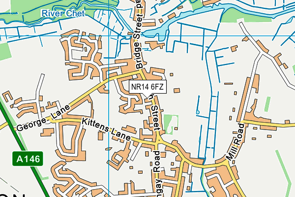 NR14 6FZ map - OS VectorMap District (Ordnance Survey) NR14 6FZ map - OS VectorMap District (Ordnance Survey)