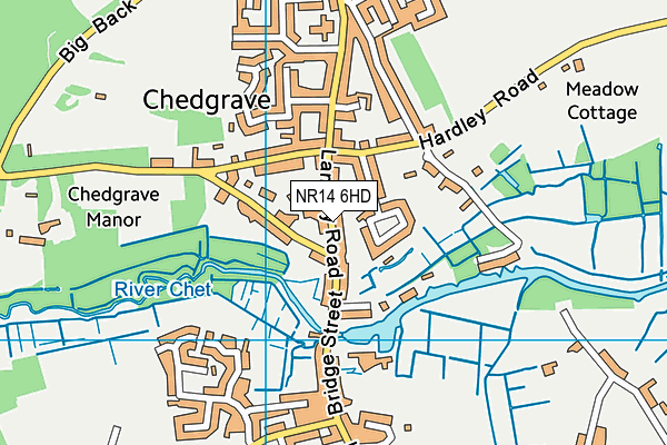 NR14 6HD map - OS VectorMap District (Ordnance Survey)