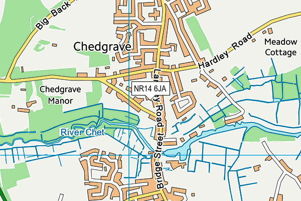 NR14 6JA map - OS VectorMap District (Ordnance Survey) NR14 6JA map - OS VectorMap District (Ordnance Survey)