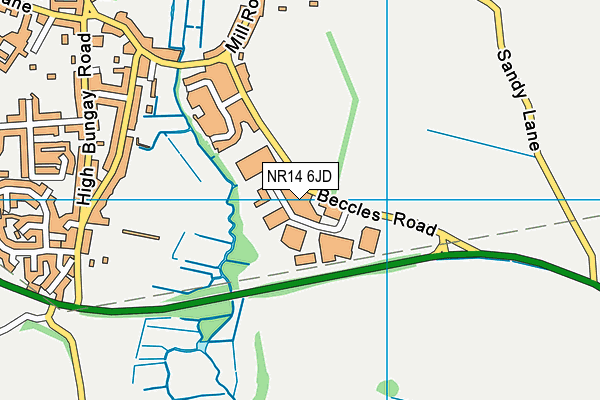 NR14 6JD map - OS VectorMap District (Ordnance Survey) NR14 6JD map - OS VectorMap District (Ordnance Survey)