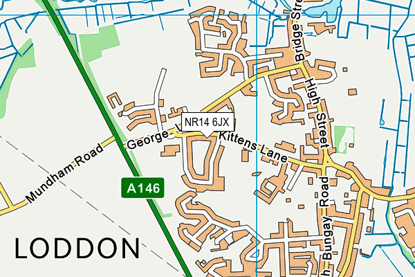 NR14 6JX map - OS VectorMap District (Ordnance Survey) NR14 6JX map - OS VectorMap District (Ordnance Survey)