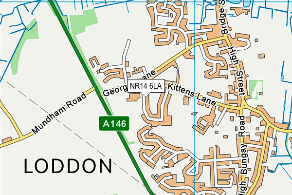 NR14 6LA map - OS VectorMap District (Ordnance Survey)