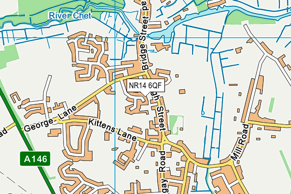 NR14 6QF map - OS VectorMap District (Ordnance Survey) NR14 6QF map - OS VectorMap District (Ordnance Survey)