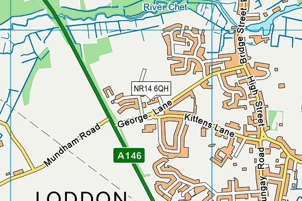 NR14 6QH map - OS VectorMap District (Ordnance Survey) NR14 6QH map - OS VectorMap District (Ordnance Survey)