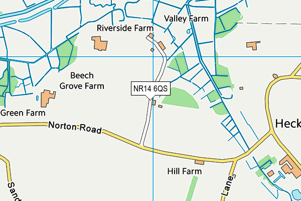 NR14 6QS map - OS VectorMap District (Ordnance Survey) NR14 6QS map - OS VectorMap District (Ordnance Survey)