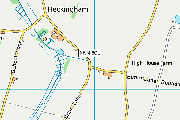 NR14 6QU map - OS VectorMap District (Ordnance Survey) NR14 6QU map - OS VectorMap District (Ordnance Survey)
