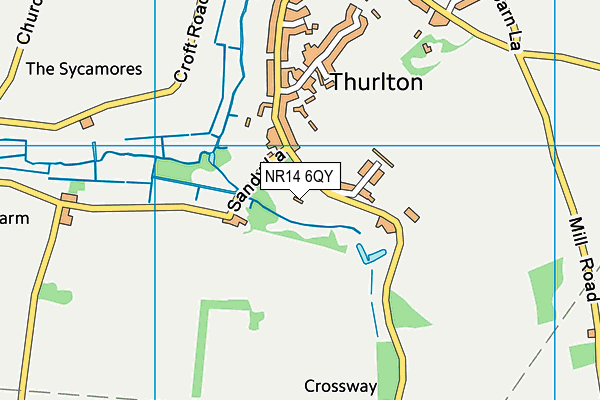 NR14 6QY map - OS VectorMap District (Ordnance Survey)