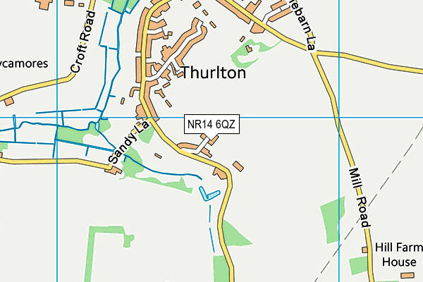 NR14 6QZ map - OS VectorMap District (Ordnance Survey) NR14 6QZ map - OS VectorMap District (Ordnance Survey)