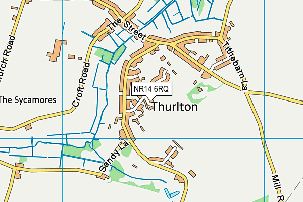 NR14 6RQ map - OS VectorMap District (Ordnance Survey)