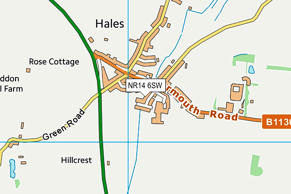 NR14 6SW map - OS VectorMap District (Ordnance Survey)