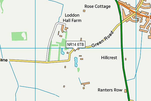 NR14 6TB map - OS VectorMap District (Ordnance Survey)