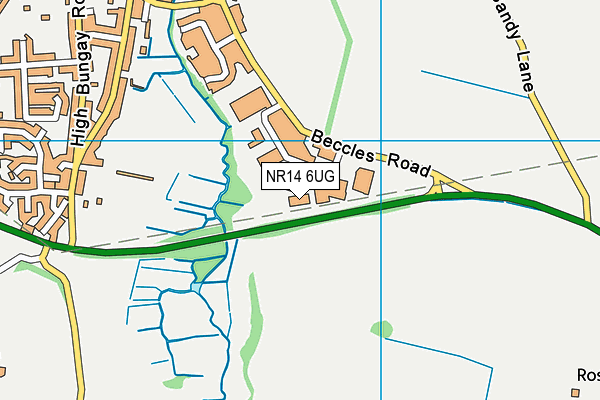 NR14 6UG map - OS VectorMap District (Ordnance Survey) NR14 6UG map - OS VectorMap District (Ordnance Survey)