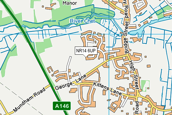 NR14 6UP map - OS VectorMap District (Ordnance Survey)