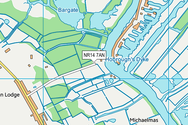 NR14 7AN map - OS VectorMap District (Ordnance Survey) NR14 7AN map - OS VectorMap District (Ordnance Survey)