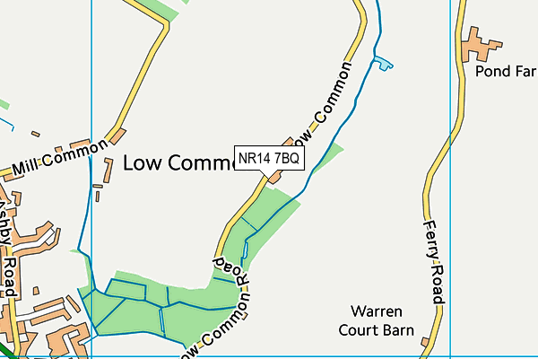 NR14 7BQ map - OS VectorMap District (Ordnance Survey)