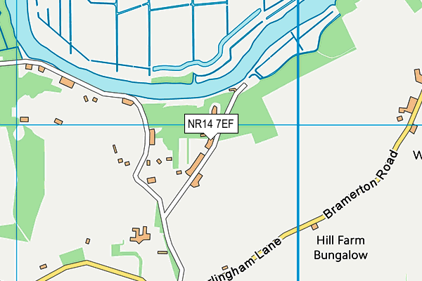 NR14 7EF map - OS VectorMap District (Ordnance Survey) NR14 7EF map - OS VectorMap District (Ordnance Survey)