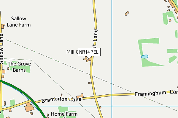 NR14 7EL map - OS VectorMap District (Ordnance Survey) NR14 7EL map - OS VectorMap District (Ordnance Survey)