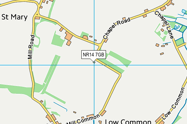 NR14 7GB map - OS VectorMap District (Ordnance Survey) NR14 7GB map - OS VectorMap District (Ordnance Survey)