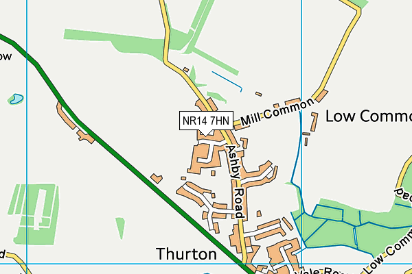 NR14 7HN map - OS VectorMap District (Ordnance Survey)