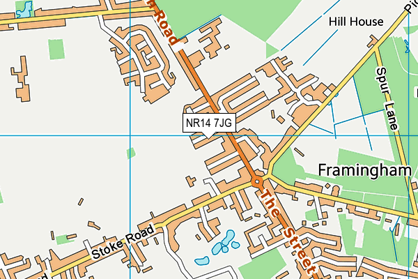 NR14 7JG map - OS VectorMap District (Ordnance Survey) NR14 7JG map - OS VectorMap District (Ordnance Survey)