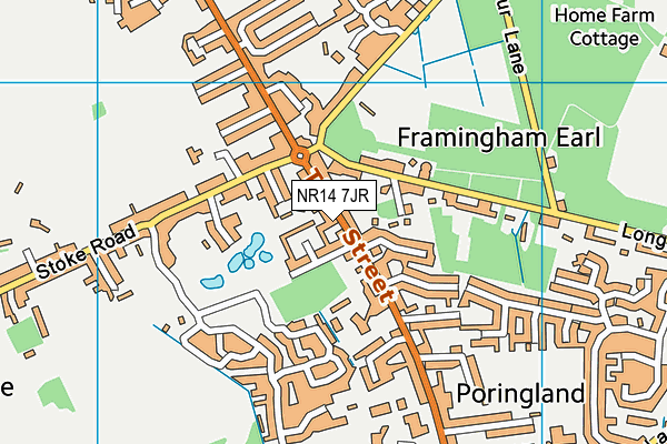 NR14 7JR map - OS VectorMap District (Ordnance Survey) NR14 7JR map - OS VectorMap District (Ordnance Survey)