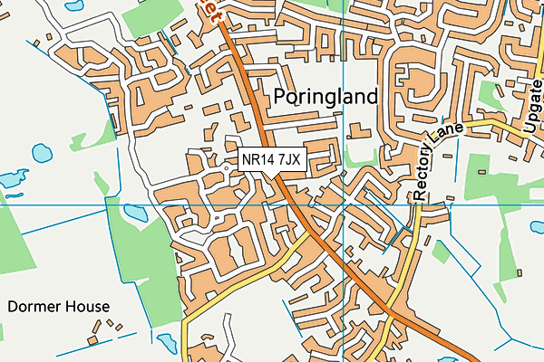 NR14 7JX map - OS VectorMap District (Ordnance Survey)