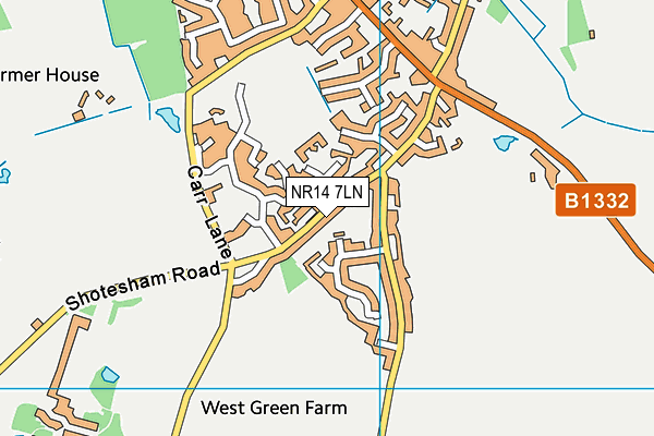 NR14 7LN map - OS VectorMap District (Ordnance Survey)