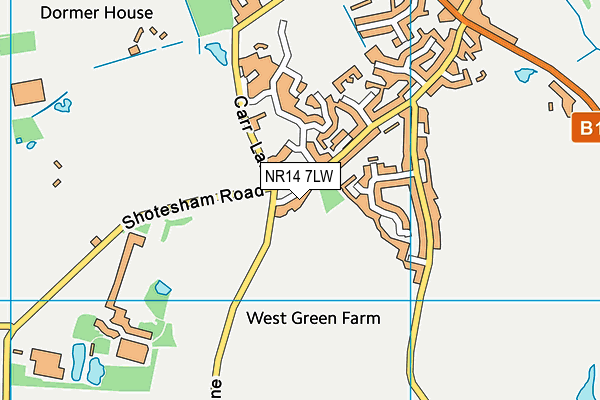NR14 7LW map - OS VectorMap District (Ordnance Survey)