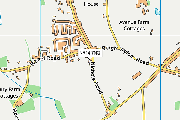 NR14 7NQ map - OS VectorMap District (Ordnance Survey)