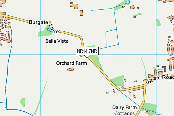 NR14 7NR map - OS VectorMap District (Ordnance Survey) NR14 7NR map - OS VectorMap District (Ordnance Survey)