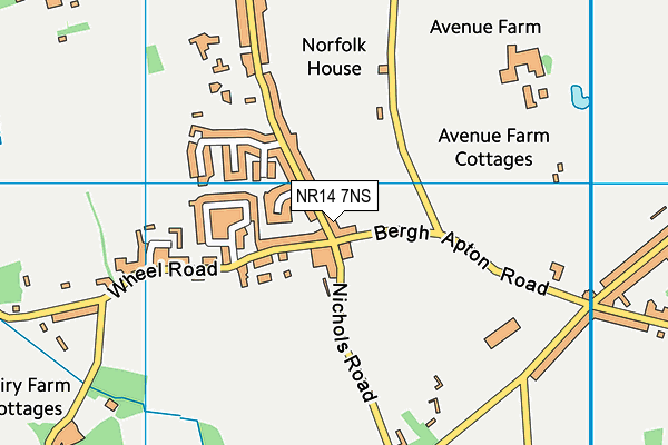 NR14 7NS map - OS VectorMap District (Ordnance Survey) NR14 7NS map - OS VectorMap District (Ordnance Survey)