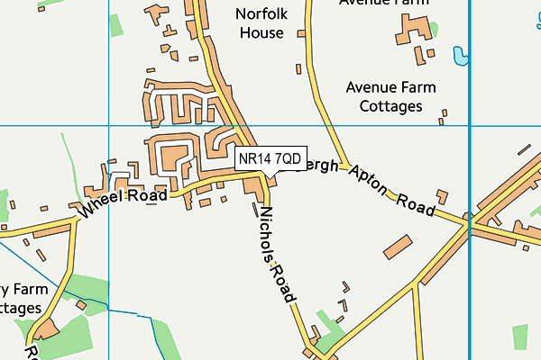 NR14 7QD map - OS VectorMap District (Ordnance Survey) NR14 7QD map - OS VectorMap District (Ordnance Survey)