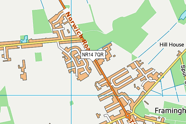 NR14 7QR map - OS VectorMap District (Ordnance Survey)