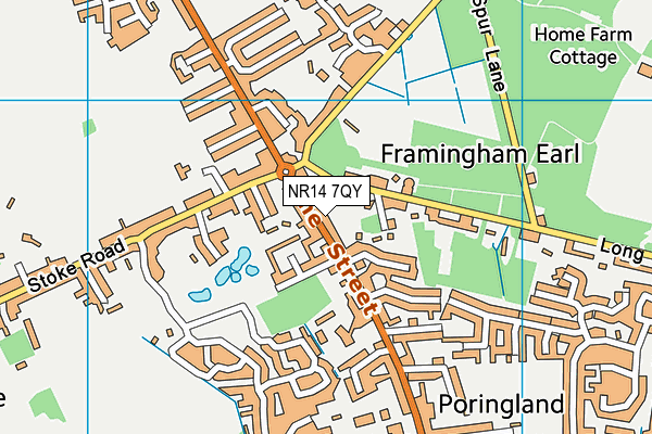 NR14 7QY map - OS VectorMap District (Ordnance Survey)