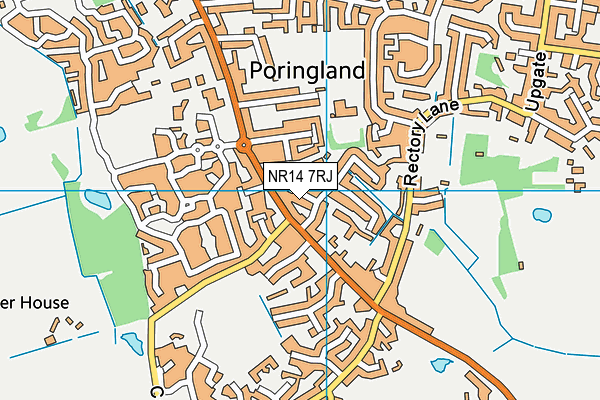 NR14 7RJ map - OS VectorMap District (Ordnance Survey)