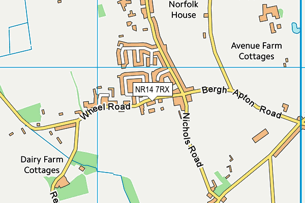 NR14 7RX map - OS VectorMap District (Ordnance Survey) NR14 7RX map - OS VectorMap District (Ordnance Survey)