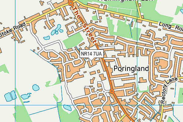 NR14 7UA map - OS VectorMap District (Ordnance Survey)