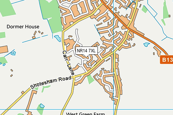 NR14 7XL map - OS VectorMap District (Ordnance Survey) NR14 7XL map - OS VectorMap District (Ordnance Survey)