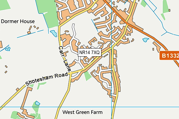 NR14 7XQ map - OS VectorMap District (Ordnance Survey)