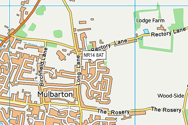 NR14 8AT map - OS VectorMap District (Ordnance Survey)