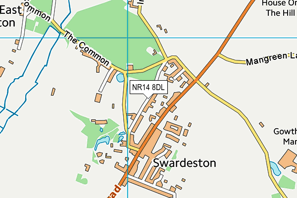 NR14 8DL map - OS VectorMap District (Ordnance Survey)