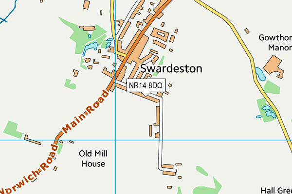 NR14 8DQ map - OS VectorMap District (Ordnance Survey)