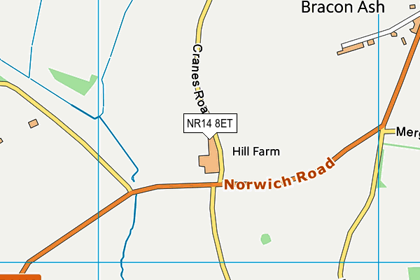 NR14 8ET map - OS VectorMap District (Ordnance Survey) NR14 8ET map - OS VectorMap District (Ordnance Survey)