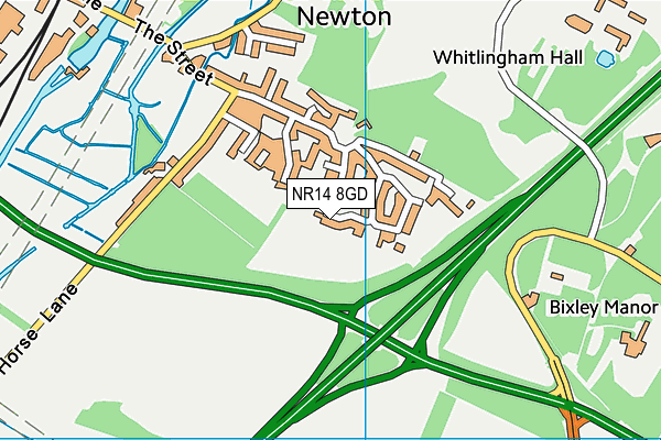 NR14 8GD map - OS VectorMap District (Ordnance Survey) NR14 8GD map - OS VectorMap District (Ordnance Survey)