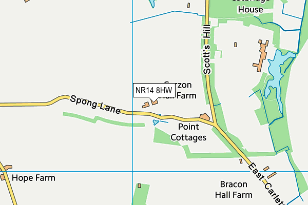 NR14 8HW map - OS VectorMap District (Ordnance Survey) NR14 8HW map - OS VectorMap District (Ordnance Survey)