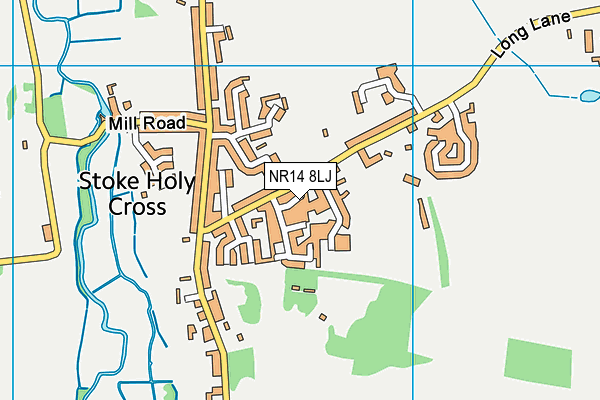 NR14 8LJ map - OS VectorMap District (Ordnance Survey)