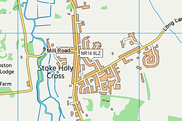 NR14 8LZ map - OS VectorMap District (Ordnance Survey)