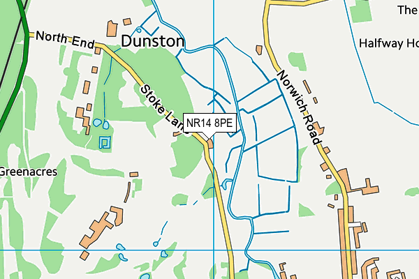 NR14 8PE map - OS VectorMap District (Ordnance Survey)