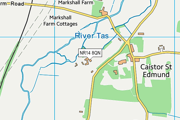 NR14 8QN map - OS VectorMap District (Ordnance Survey)